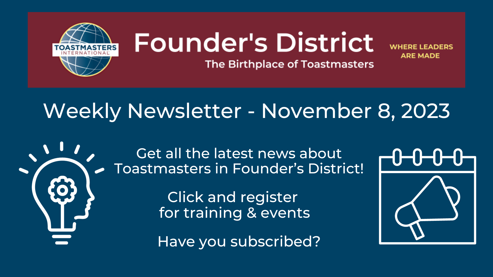 November 8, 2023 Newsletter
