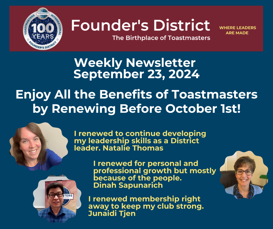 Latest Founder’s District News